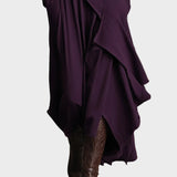 Teresa - Robe maxi asymétrique en maille à col roulé