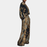 Valentina | Ensemble Floral Baroque avec Pantalon Palazzo