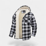 Veste à capuche homme en mélange de coton – Doublure polaire à carreaux