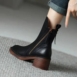 Valorine | Bottes en cuir noir