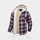 Veste à capuche homme en mélange de coton – Doublure polaire à carreaux