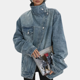 Lucie – Veste vintage délavée à col montant