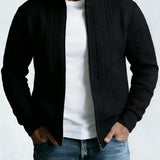 Veste Homme Jacquard Col Montant – Style Zippé Texturé