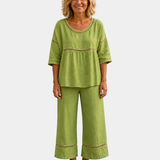 Bonne | Ensemble frais avec blouse et pantalon assortis