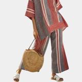 Lyna | Gris Élégant Et Pantalon À Jambes Larges