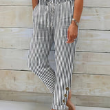 Magdalena | Pantalon rayé décontracté