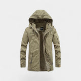 Parka homme coton capuche – Veste délavée à revers