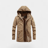 Parka homme coton capuche – Veste délavée à revers