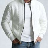 Veste Homme Jacquard Col Montant – Style Zippé Texturé