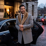 Veste homme mi-longue col polo en laine – raffinée, ajustée, silhouette hivernale