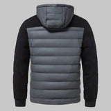 Veste Homme à Capuche Hybride Matelassée – Manches en Maille Côtelée