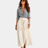 Denise | Jupe midi + chemise offerte