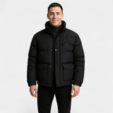 Doudoune homme col montant coton mélangé – raffiné, chaud, coupe technique