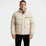 Doudoune homme col montant coton mélangé – raffiné, chaud, coupe technique