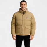 Doudoune homme col montant coton mélangé – raffiné, chaud, coupe technique