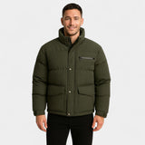 Doudoune homme col montant coton mélangé – raffiné, chaud, coupe technique