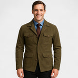 Veste homme rétro coupe ajustée – style japonais, raffinée, silhouette quotidienne