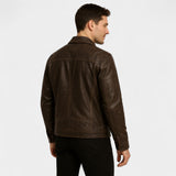Veste homme cuir de vachette mate vintage – raffinée, affirmée, silhouette quotidienne