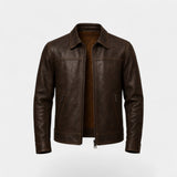 Veste homme cuir de vachette mate vintage – raffinée, affirmée, silhouette quotidienne