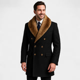 Veste homme mi-longue col polo en laine – raffinée, ajustée, silhouette hivernale