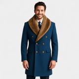 Veste homme mi-longue col polo en laine – raffinée, ajustée, silhouette hivernale