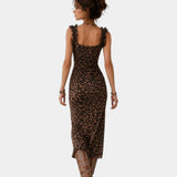 Charlise | Robe midi léopard
