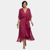 Carmen | Robe en chiffon avec décolleté en V