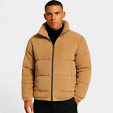 Veste matelassée en velours côtelé homme – Coupe ample épaissie
