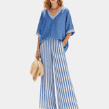 Tristane | Ensemble pantalon et blouse à rayures