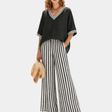 Tristane | Ensemble pantalon et blouse à rayures