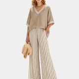 Tristane | Ensemble pantalon et blouse à rayures