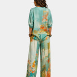 Célidora | Ensemble élégant à imprimé floral et pantalon large