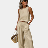 Shéhérazade | Ensemble blouse et pantalon en coton et lin