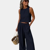 Shéhérazade | Ensemble blouse et pantalon en coton et lin