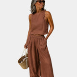 Shéhérazade | Ensemble blouse et pantalon en coton et lin