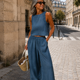 Shéhérazade | Ensemble blouse et pantalon en coton et lin