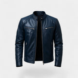 Veste homme en cuir slim biker - Classique streetwear minimaliste