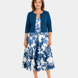 Guilaine | Ensemble robe fleurie et cardigan léger