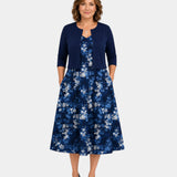 Guilaine | Ensemble robe fleurie et cardigan léger