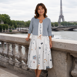 Guilaine | Ensemble robe fleurie et cardigan léger