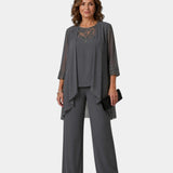Adalie | Ensemble pantalon, blouse et manteau assortis