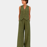 Assia | Ensemble gilet sans manches et pantalon