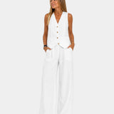 Assia | Ensemble gilet sans manches et pantalon