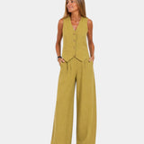 Assia | Ensemble gilet sans manches et pantalon
