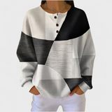 Ella - Pull noir et blanc colour block