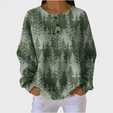 Ines - Grüner Pullover mit klassischem Tannenbaum-Muster