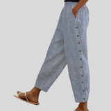 Clara | Pantalon rayé à boutons
