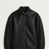 Veste Homme Cuir Noir – Fermeture Zippée Coupe Ample