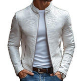 Veste Homme Col Montant Effet Cuir – Fermeture Zippée Coupe Ajustée