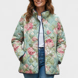 Mathilde – Doudoune matelassée à motif roses